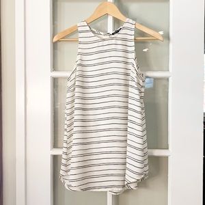 Who What Wear Women’s White & Black Striped Sleeveless Top (Size S)
